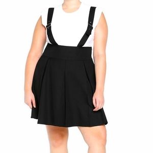 Black Suspender Midi Skirt Plus Size